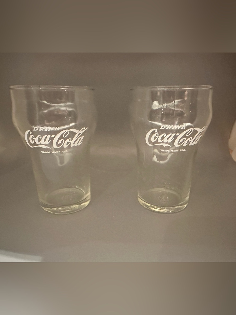 Coca Cola Clear Glasses - Set of 2, White Logo